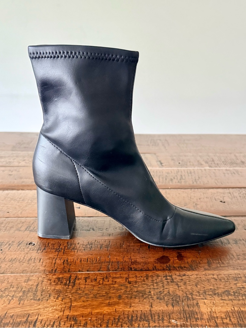 Call It Spring Black Pointed Block-Heel Slip-On Ankle Boots SZ.8.5